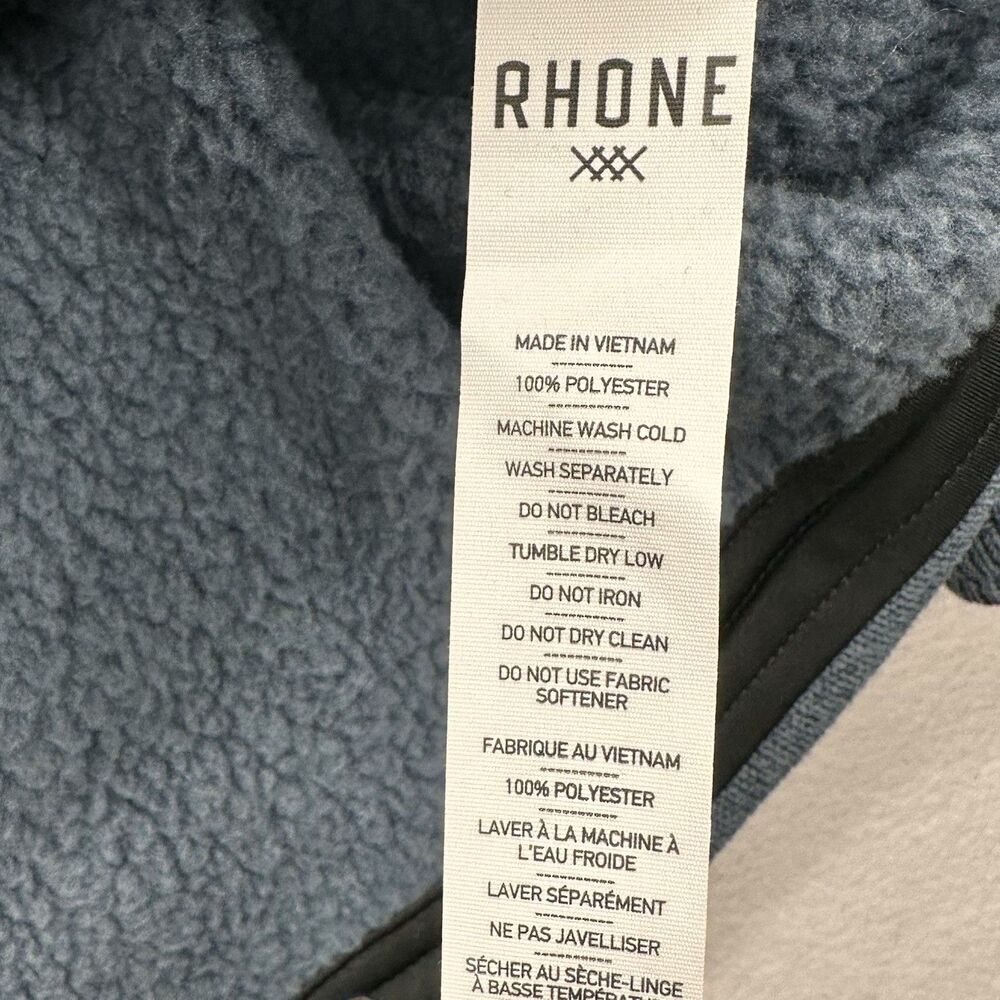 Rhone Fleece Shacket Large Shirt Jacket Indigo Blue Snap NBA All Stars $168 NWT - Picture 9 of 16
